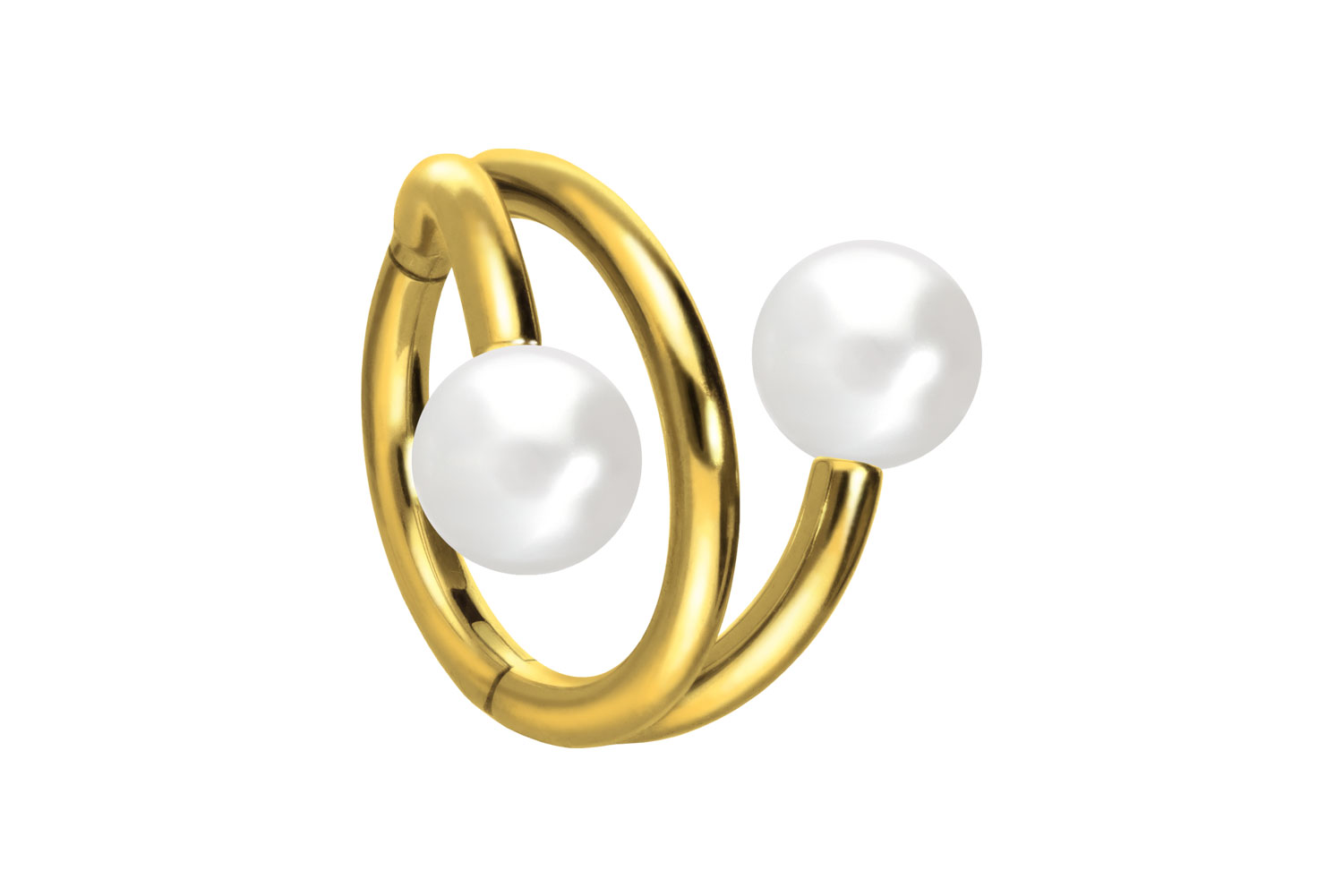 Titan Segmentring Clicker Piercing mit Innengewinde 3 RINGE + 2 SYNTHETISCHE PERLEN